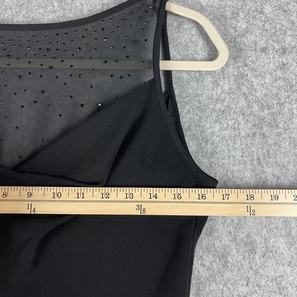 VTG Jones New York Evening Maxi Dress Women 10 Black Beaded Sheer Whimsigoth 90s - Picture 5 of 15